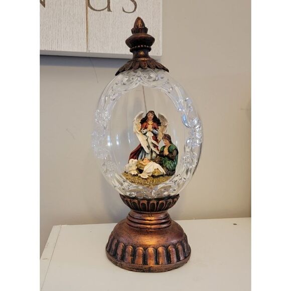 Liushi Retro Music Box Nativity Sculpture Figure 12" - Picture 2 of 7